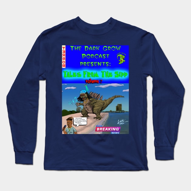 Tales from The Sipp Vol 2 Gattizilla design Long Sleeve T-Shirt by Art Of Lunatik